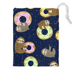 Cute Sloth With Sweet Doughnuts Drawstring Pouch (4xl) by Sobalvarro