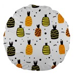 Pineapples Large 18  Premium Flano Round Cushions Front