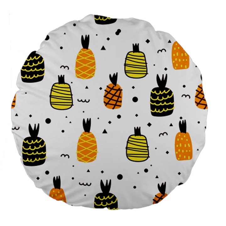 Pineapples Large 18  Premium Flano Round Cushions