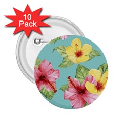 Hibiscus 2 25  Buttons (10 Pack)  by Sobalvarro