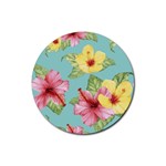 Hibiscus Rubber Round Coaster (4 pack)  Front