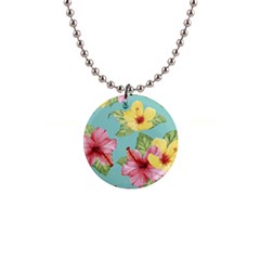 Hibiscus 1  Button Necklace by Sobalvarro