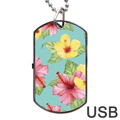 Hibiscus Dog Tag Usb Flash (one Side) by Sobalvarro