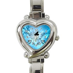 Piano With Feathers, Clef And Key Notes Heart Italian Charm Watch by FantasyWorld7