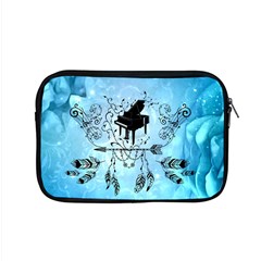 Piano With Feathers, Clef And Key Notes Apple Macbook Pro 15  Zipper Case by FantasyWorld7