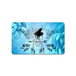 Piano With Feathers, Clef And Key Notes Magnet (Name Card)