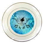 Piano With Feathers, Clef And Key Notes Porcelain Plates