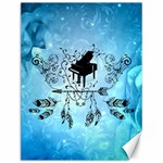 Piano With Feathers, Clef And Key Notes Canvas 12  x 16 