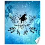 Piano With Feathers, Clef And Key Notes Canvas 16  x 20 