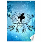 Piano With Feathers, Clef And Key Notes Canvas 20  x 30 