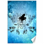 Piano With Feathers, Clef And Key Notes Canvas 24  x 36 