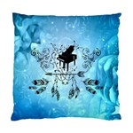 Piano With Feathers, Clef And Key Notes Standard Cushion Case (One Side)