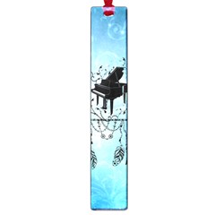 Piano With Feathers, Clef And Key Notes Large Book Marks by FantasyWorld7