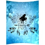 Piano With Feathers, Clef And Key Notes Back Support Cushion