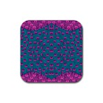 Field Of Flowers Decorative Rubber Coaster (Square)  Front