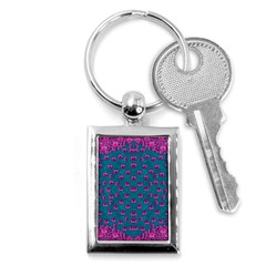 Field Of Flowers Decorative Key Chain (rectangle) by pepitasart