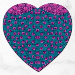 Field Of Flowers Decorative Jigsaw Puzzle (heart)