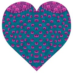 Field Of Flowers Decorative Wooden Puzzle Heart