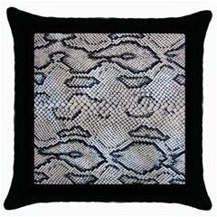 Snake Leather Throw Pillow Case (black) by skindeep