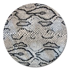 Snake Leather Magnet 5  (round) by skindeep