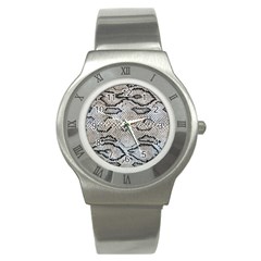 Snake Leather Stainless Steel Watch by skindeep