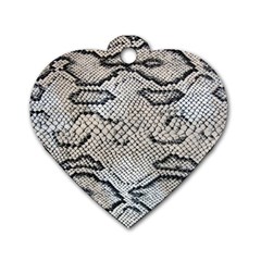 Snake Leather Dog Tag Heart (one Side) by skindeep