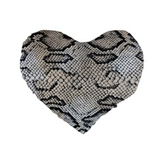 Snake Leather Standard 16  Premium Heart Shape Cushions by skindeep