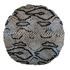 Snake Leather Large 18  Premium Flano Round Cushions by skindeep