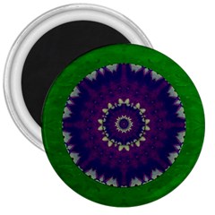 Mandala In Leaves,on Beautiful Leaves In Bohemian Style 3  Magnets by pepitasart