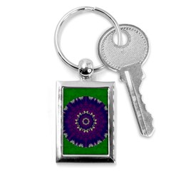 Mandala In Leaves,on Beautiful Leaves In Bohemian Style Key Chain (rectangle) by pepitasart