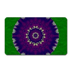 Mandala In Leaves,on Beautiful Leaves In Bohemian Style Magnet (rectangular) by pepitasart