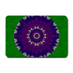 Mandala In Leaves,on Beautiful Leaves In Bohemian Style Small Doormat  by pepitasart