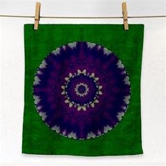 Mandala In Leaves,on Beautiful Leaves In Bohemian Style Face Towel by pepitasart