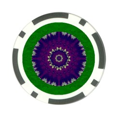 Mandala In Leaves,on Beautiful Leaves In Bohemian Style Poker Chip Card Guard (10 Pack) by pepitasart