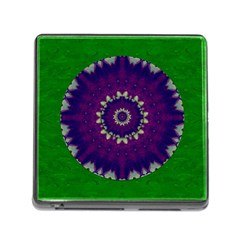 Mandala In Leaves,on Beautiful Leaves In Bohemian Style Memory Card Reader (square 5 Slot) by pepitasart