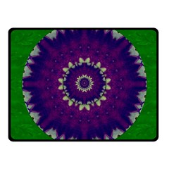 Mandala In Leaves,on Beautiful Leaves In Bohemian Style Fleece Blanket (small) by pepitasart