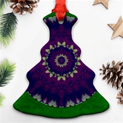 Mandala In Leaves,on Beautiful Leaves In Bohemian Style Christmas Tree Ornament (two Sides) by pepitasart