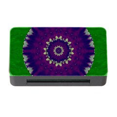 Mandala In Leaves,on Beautiful Leaves In Bohemian Style Memory Card Reader With Cf by pepitasart