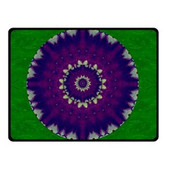 Mandala In Leaves,on Beautiful Leaves In Bohemian Style Double Sided Fleece Blanket (small)  by pepitasart