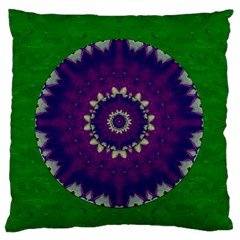 Mandala In Leaves,on Beautiful Leaves In Bohemian Style Standard Flano Cushion Case (one Side) by pepitasart