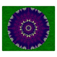 Mandala In Leaves,on Beautiful Leaves In Bohemian Style Double Sided Flano Blanket (small)  by pepitasart