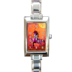 Wonderful Fantasy Horse In A Autumn Landscape Rectangle Italian Charm Watch by FantasyWorld7