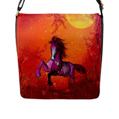 Wonderful Fantasy Horse In A Autumn Landscape Flap Closure Messenger Bag (l) by FantasyWorld7