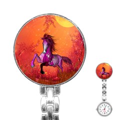 Wonderful Fantasy Horse In A Autumn Landscape Stainless Steel Nurses Watch by FantasyWorld7