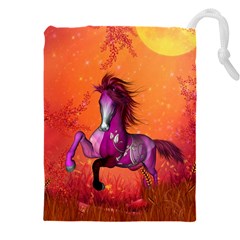 Wonderful Fantasy Horse In A Autumn Landscape Drawstring Pouch (5xl) by FantasyWorld7