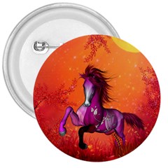 Wonderful Fantasy Horse In A Autumn Landscape 3  Buttons by FantasyWorld7