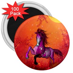 Wonderful Fantasy Horse In A Autumn Landscape 3  Magnets (100 Pack) by FantasyWorld7