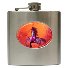 Wonderful Fantasy Horse In A Autumn Landscape Hip Flask (6 Oz) by FantasyWorld7