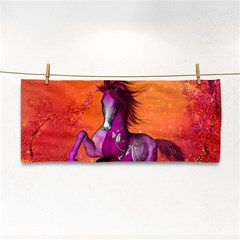 Wonderful Fantasy Horse In A Autumn Landscape Hand Towel by FantasyWorld7