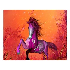 Wonderful Fantasy Horse In A Autumn Landscape Double Sided Flano Blanket (large)  by FantasyWorld7